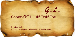 Generál Lóránt névjegykártya